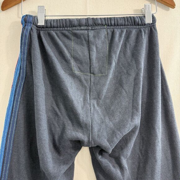 Aviator Nation Sweatpants Womens Small Grey 5 Stripe Joggers Made in USA Rainbow - Picture 10 of 11